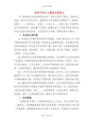 领导干部个人整改方案范文