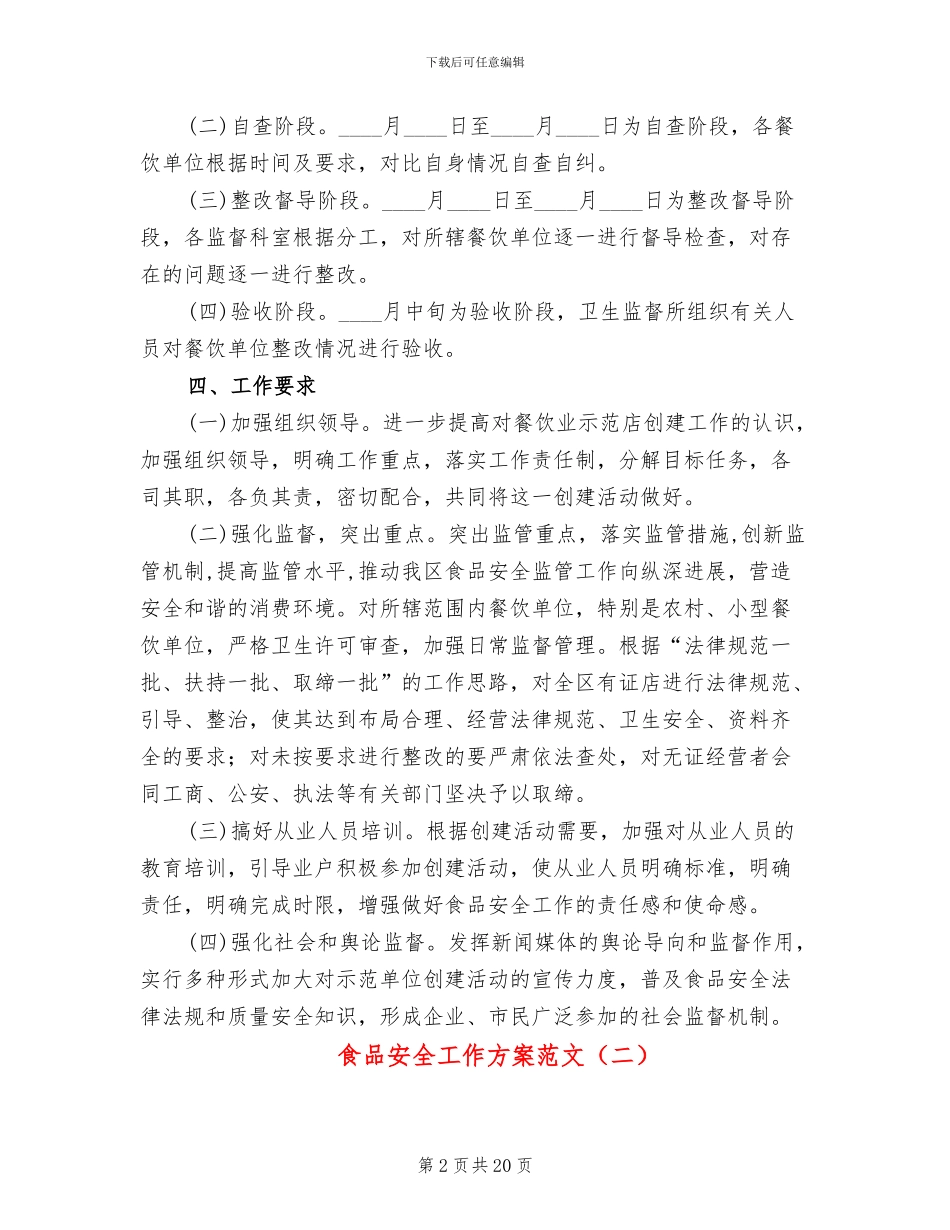 食品安全工作方案范文_第2页