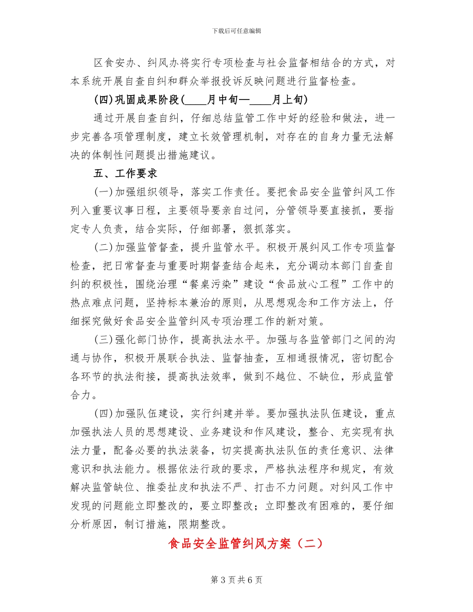 食品安全监管纠风方案_第3页