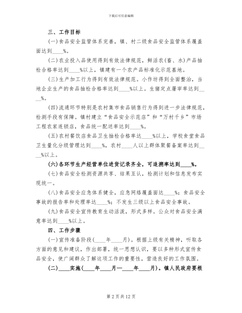 食品药品安全工作方案范文_第2页