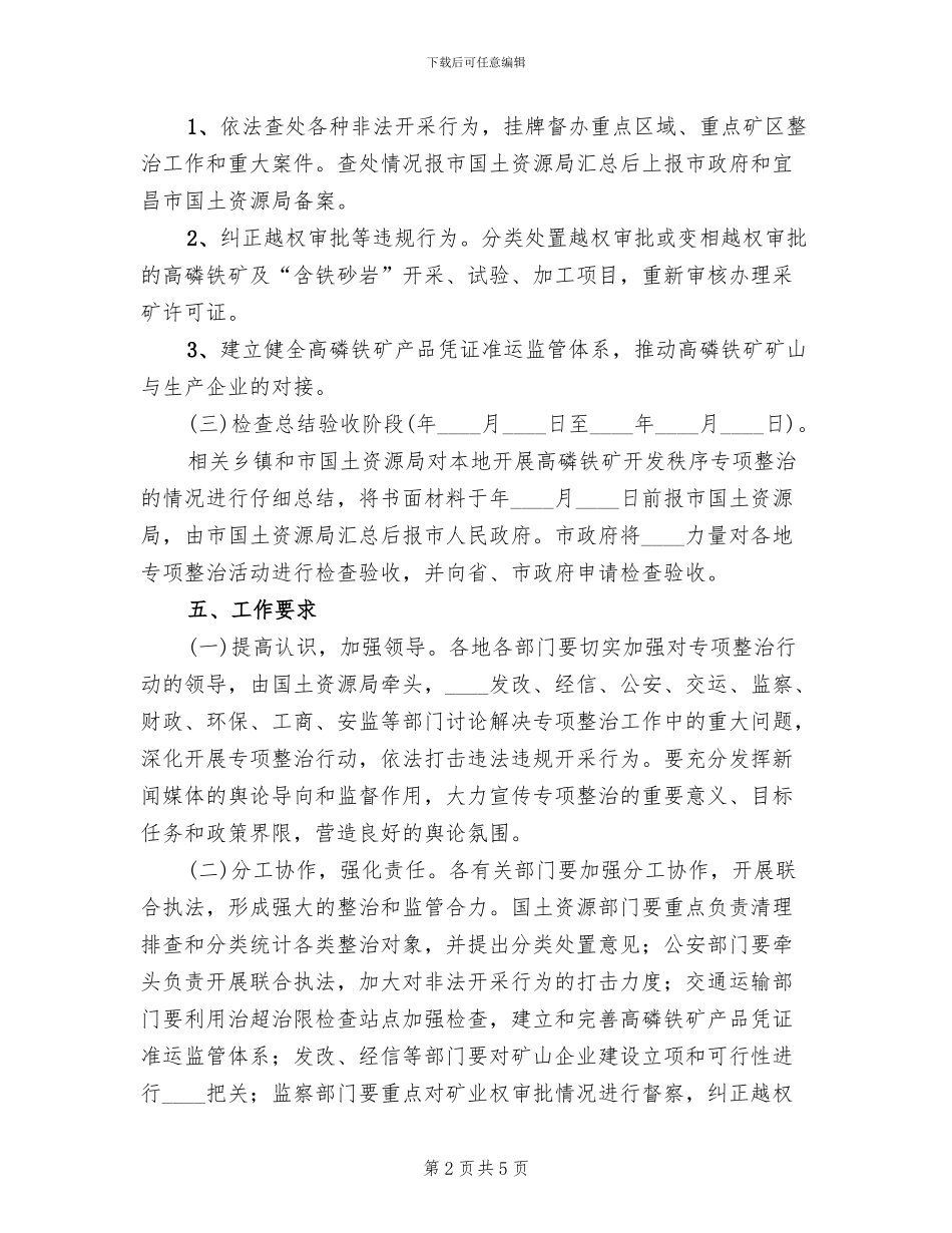 高磷铁矿开发秩序专治方案_第2页