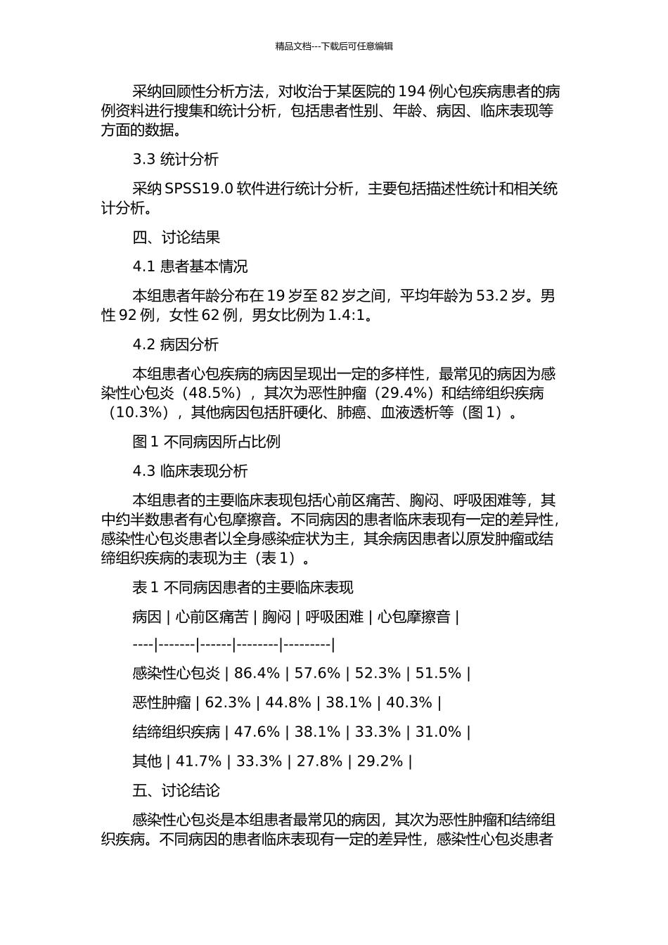 194例心包疾病的病因及临床分析的开题报告_第2页