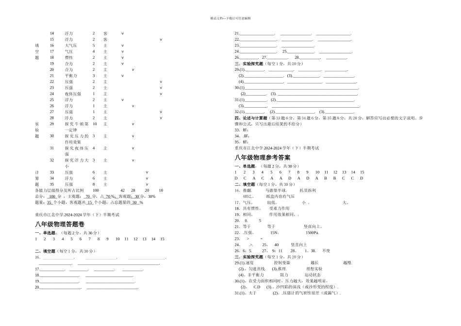 2024-2024年度人教版本物理八年级下册期中测试题7_第3页