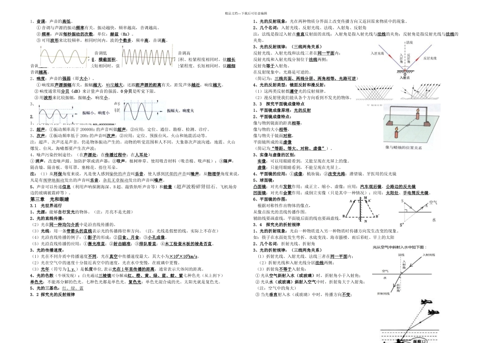 20242024沪粤版八年级物理上册复习提纲_第2页
