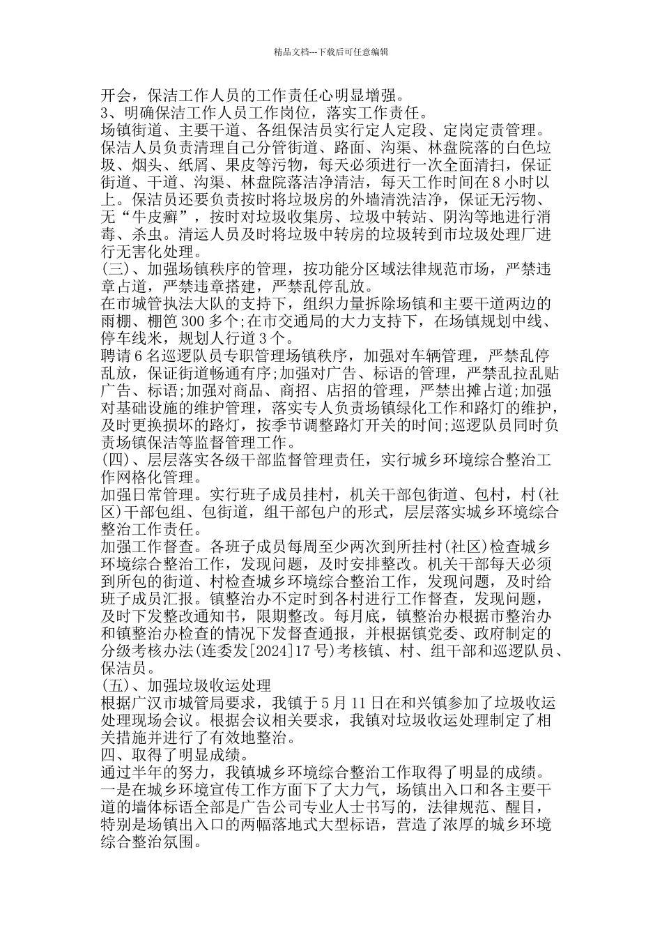 2024年城乡环境综合治理上半年工作总结-精品范文资料_第2页