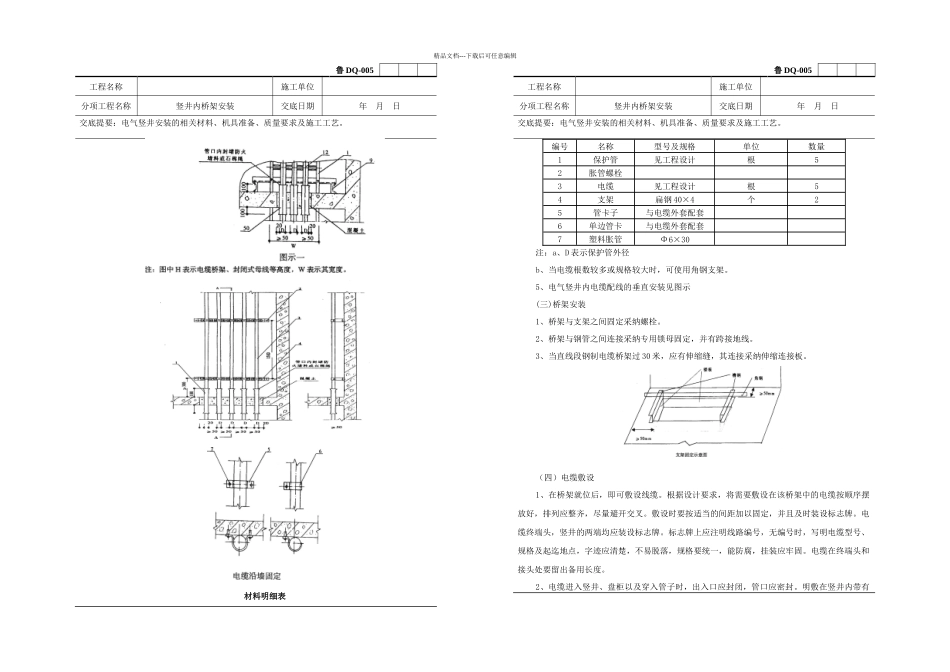 70电气竖井安装工程技术交底记录_第3页