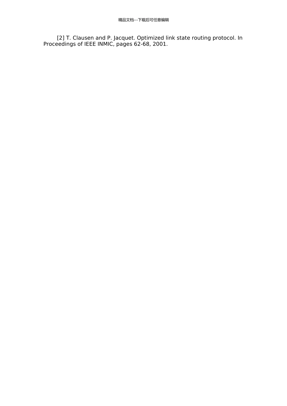 Ad-hoc网络AODV及OLSR路由协议研究的开题报告_第2页