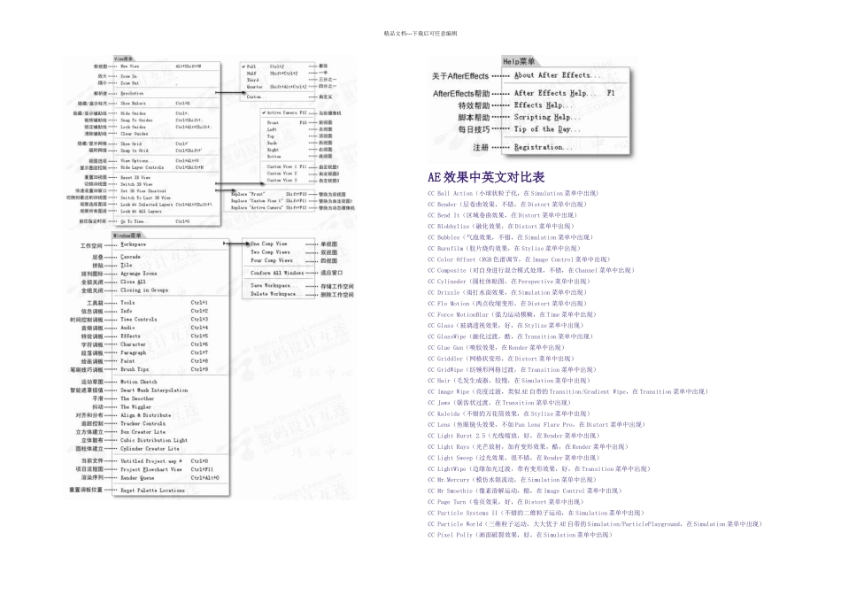 AE菜单中英文对照表_第3页
