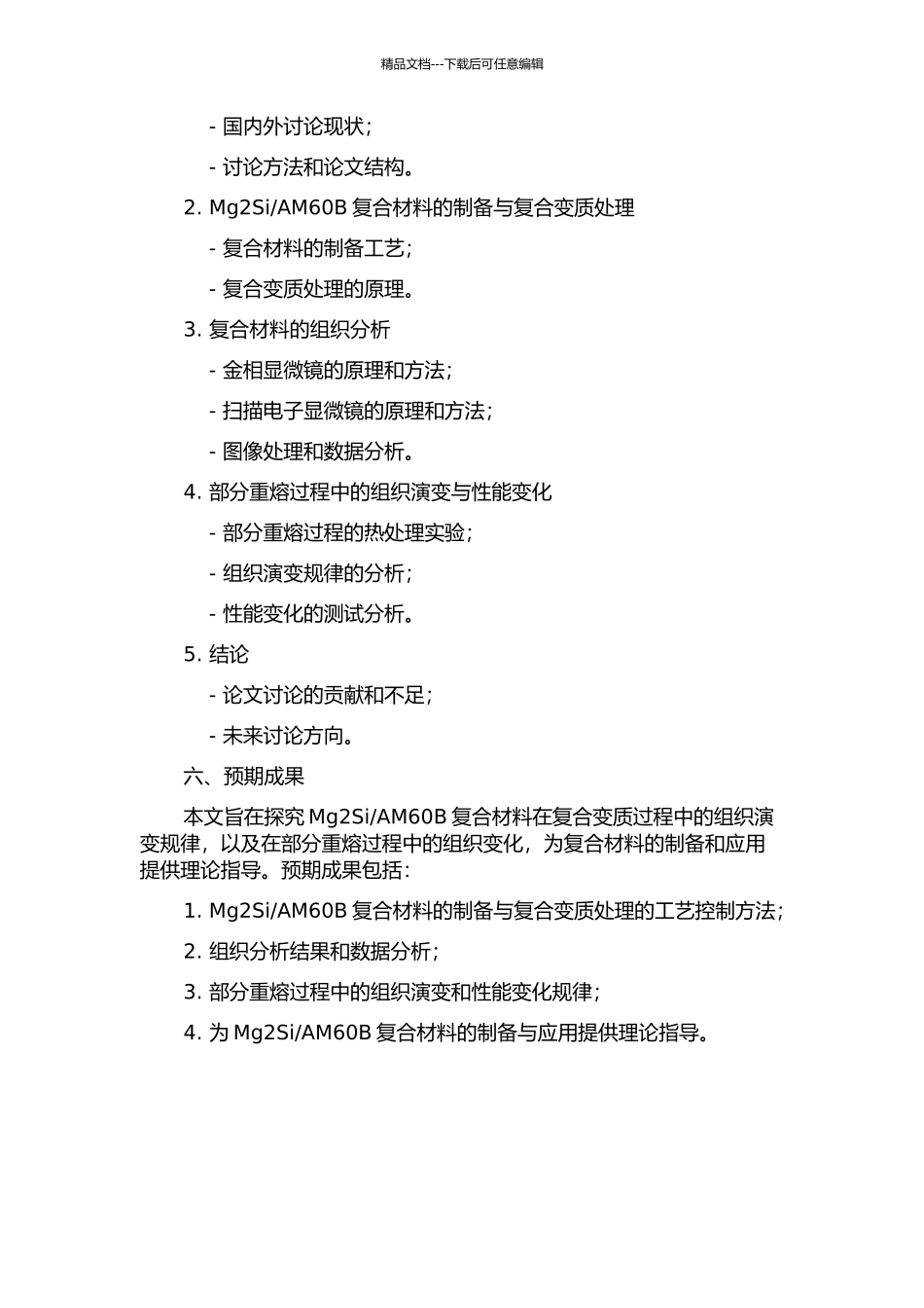 AM60B复合材料的复合变质及在部分重熔过程中的组织演变的开题报告_第2页