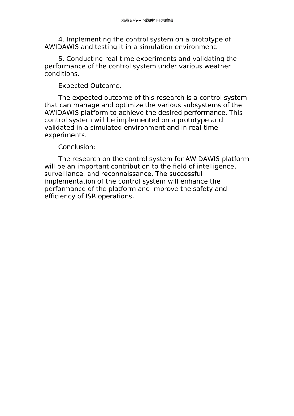 AWIDAWIS高速高机动平台控制系统研究与实现的开题报告_第2页