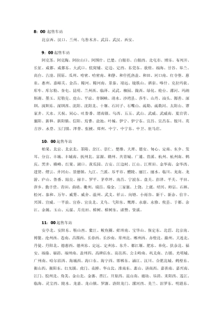 全国各火车站售票时间