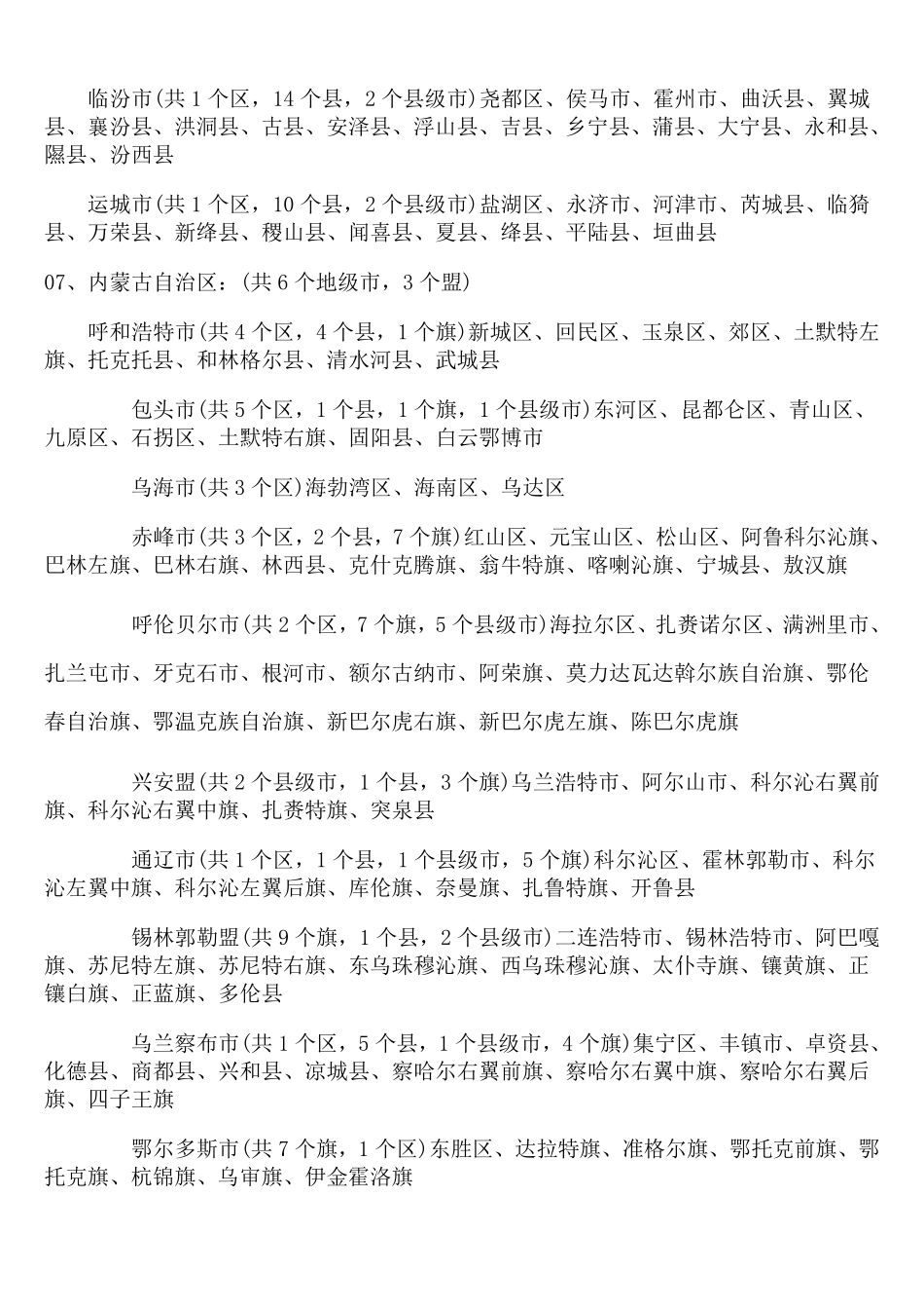 全国各省(直辖市、自治区)市(自治州、地区)县(县级市)区名称一览表_第3页
