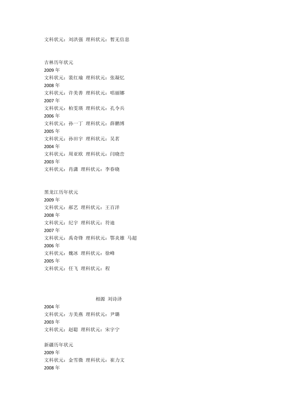全国各省历年高考状元_第3页