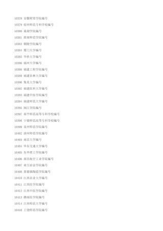 全国大学学校编号