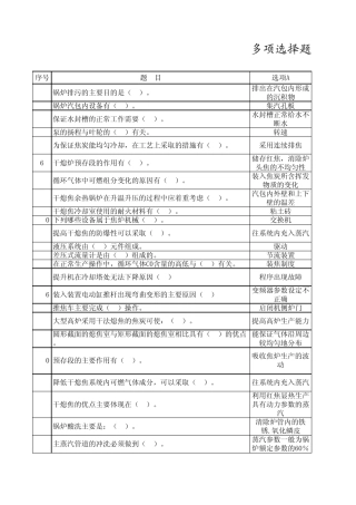 全国大赛题库干熄焦多选