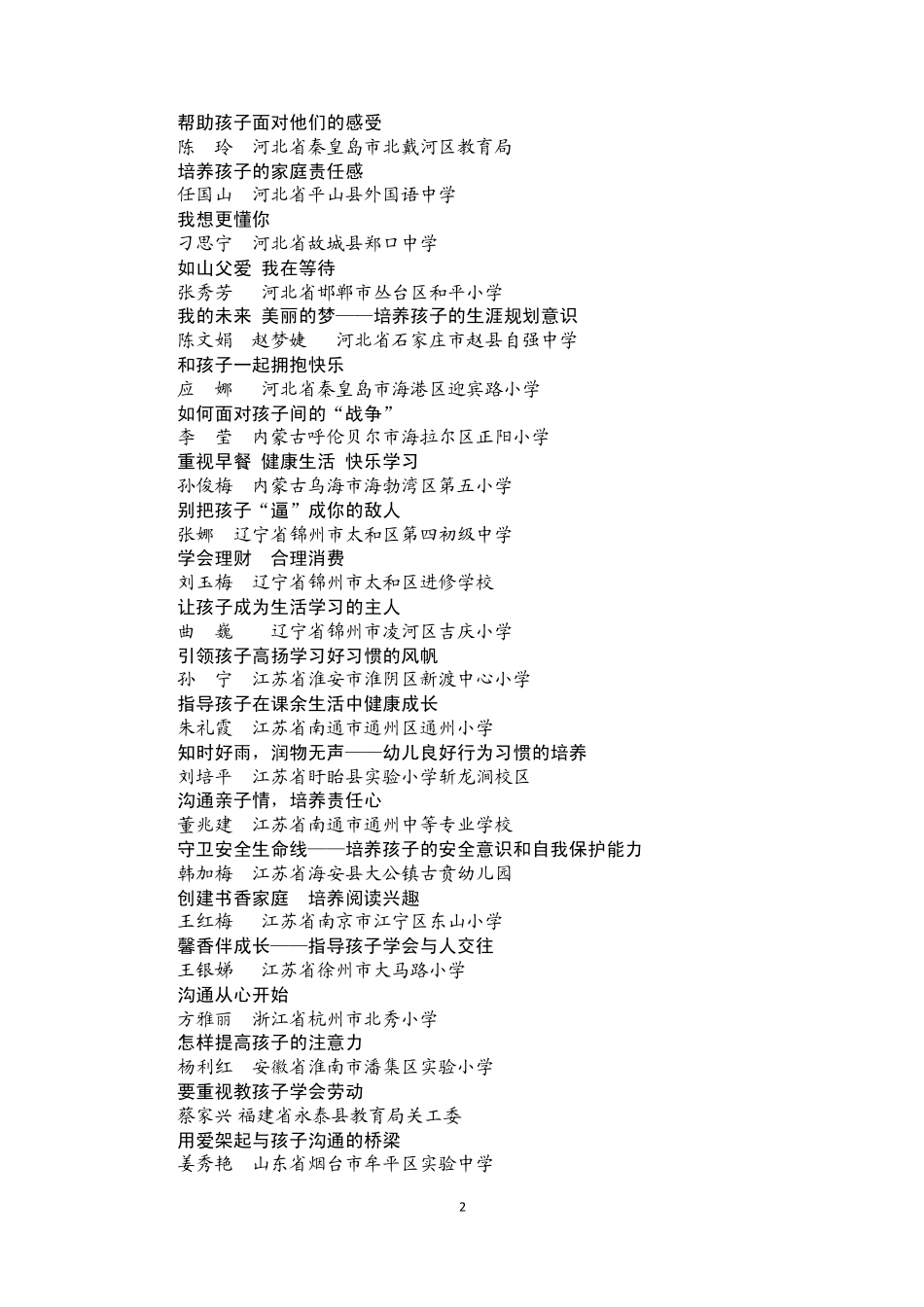 全国家长学校优秀教案评选结果_第2页