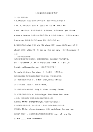 全国小学生英语能力竞赛复习资料