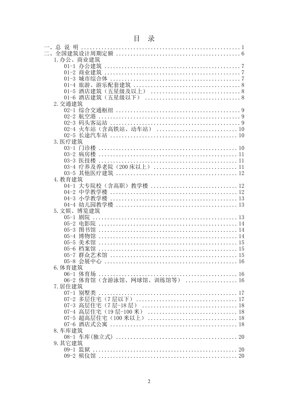 全国建筑设计周期定额(2015年修编版)_第2页