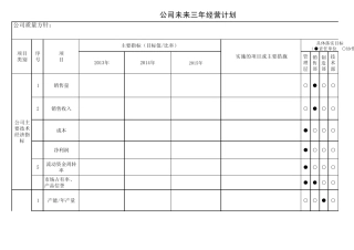 公司未来三年经营计划