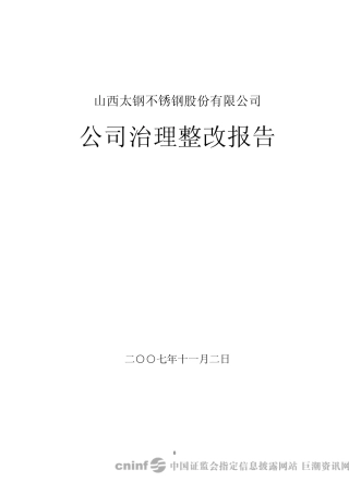 公司治理整改报告