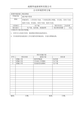 公司环境管理方案