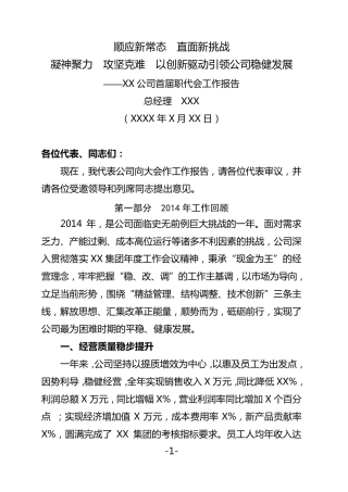 公司职代会报告