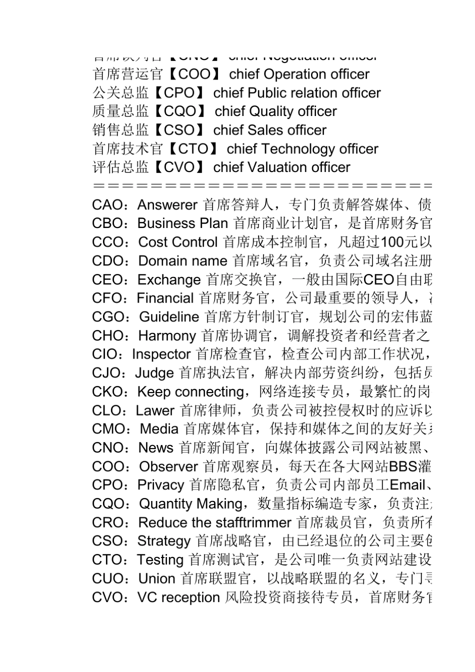 公司职位英文缩写_第2页