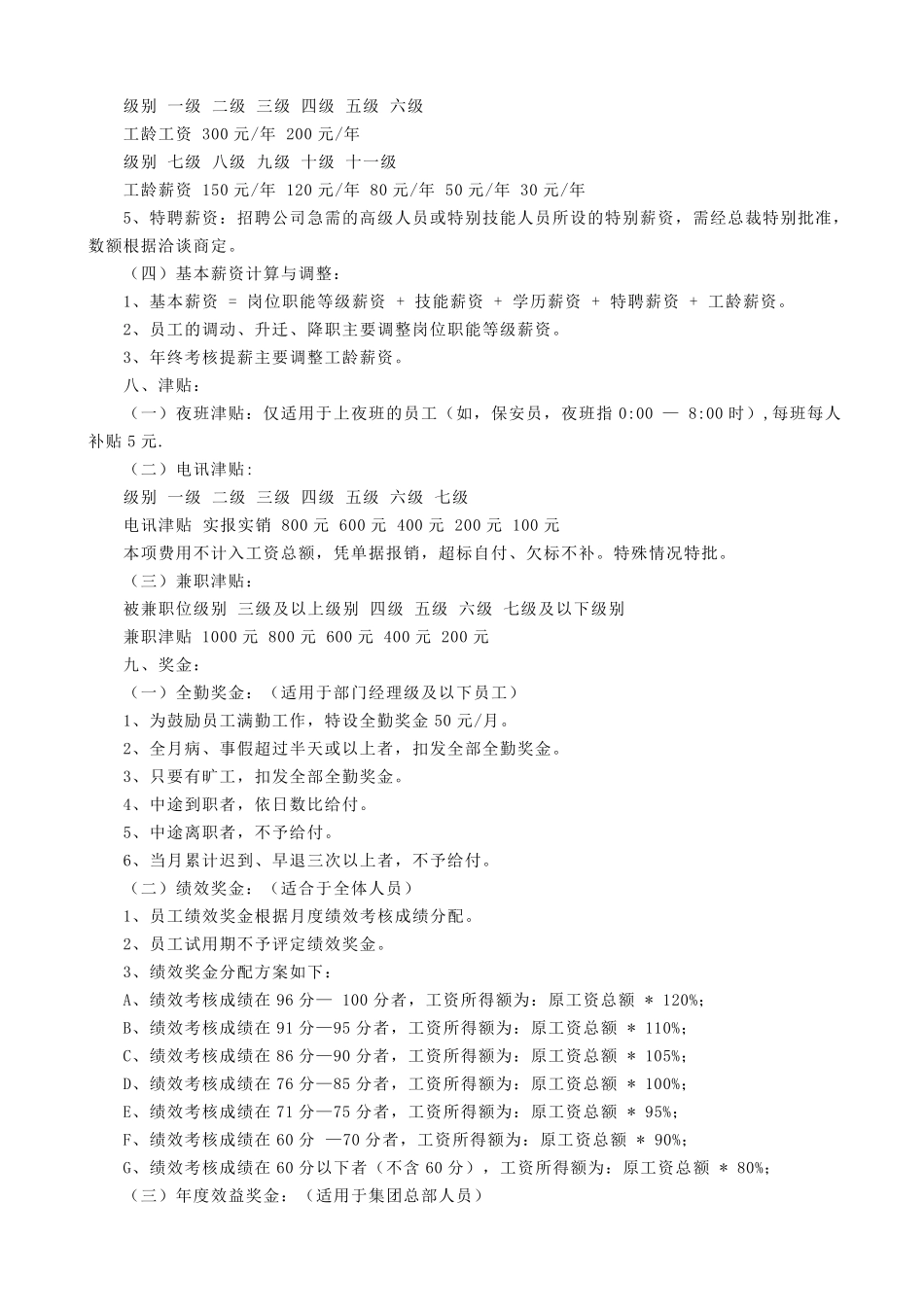 公司薪酬管理制度(范本3)_第3页
