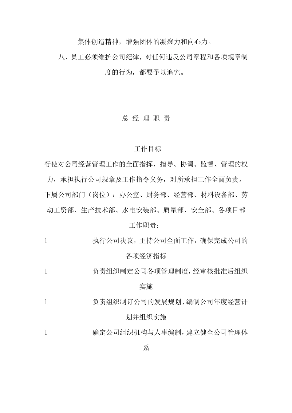 公司规章制度及各部门分工职责划分_文档_第2页