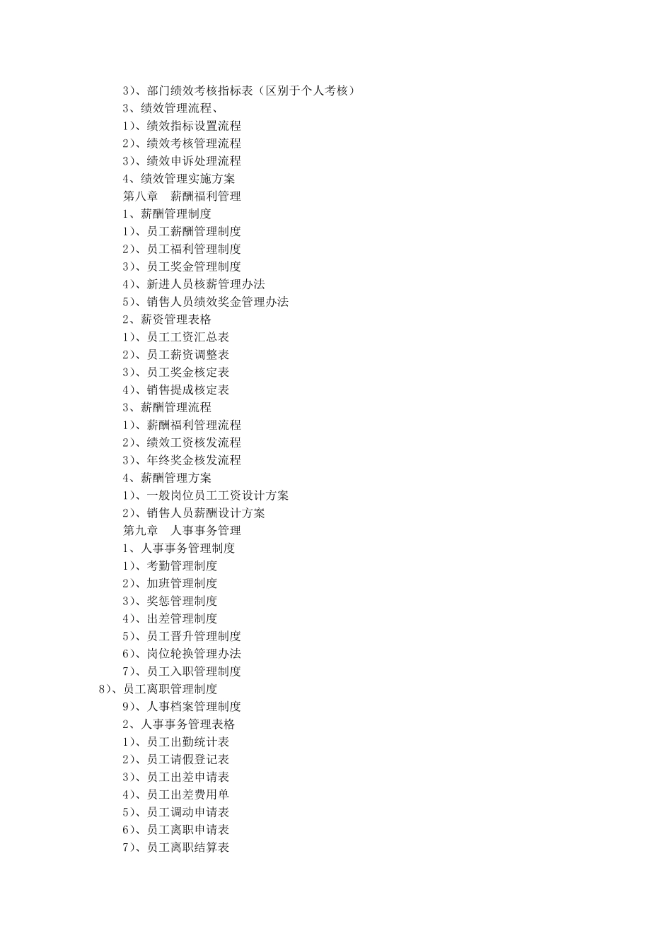 公司规章制度框架(共5篇)_第3页