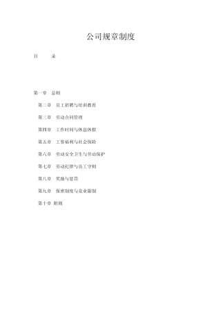 公司规章制度法规