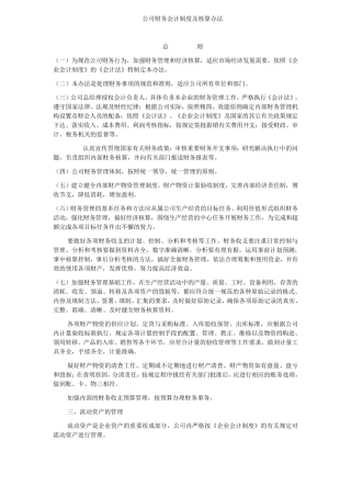 公司财务会计制度及核算办法