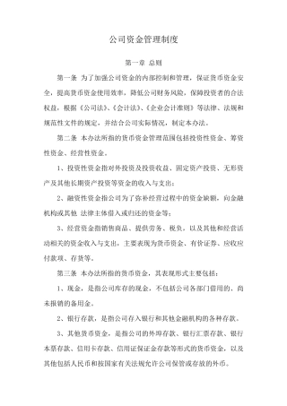 公司财务及资金管理制度