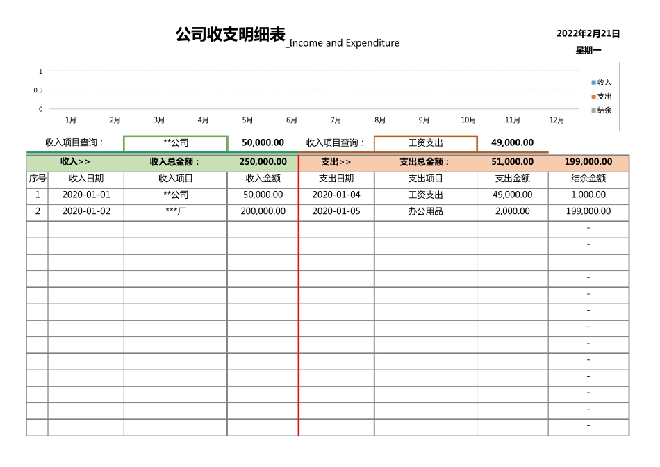 公司财务收支明细表_第1页