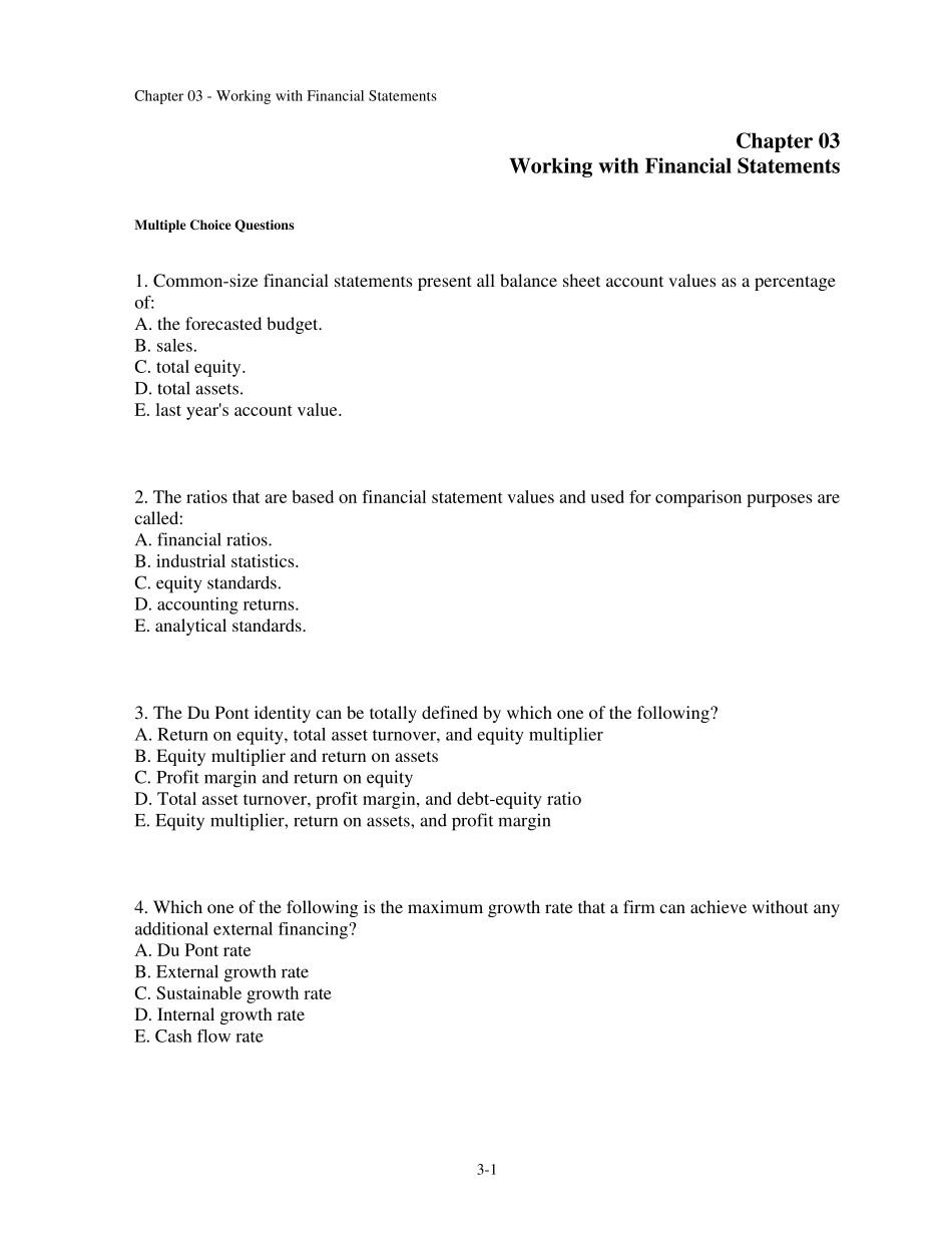 公司财务管理习题Chap003_第1页