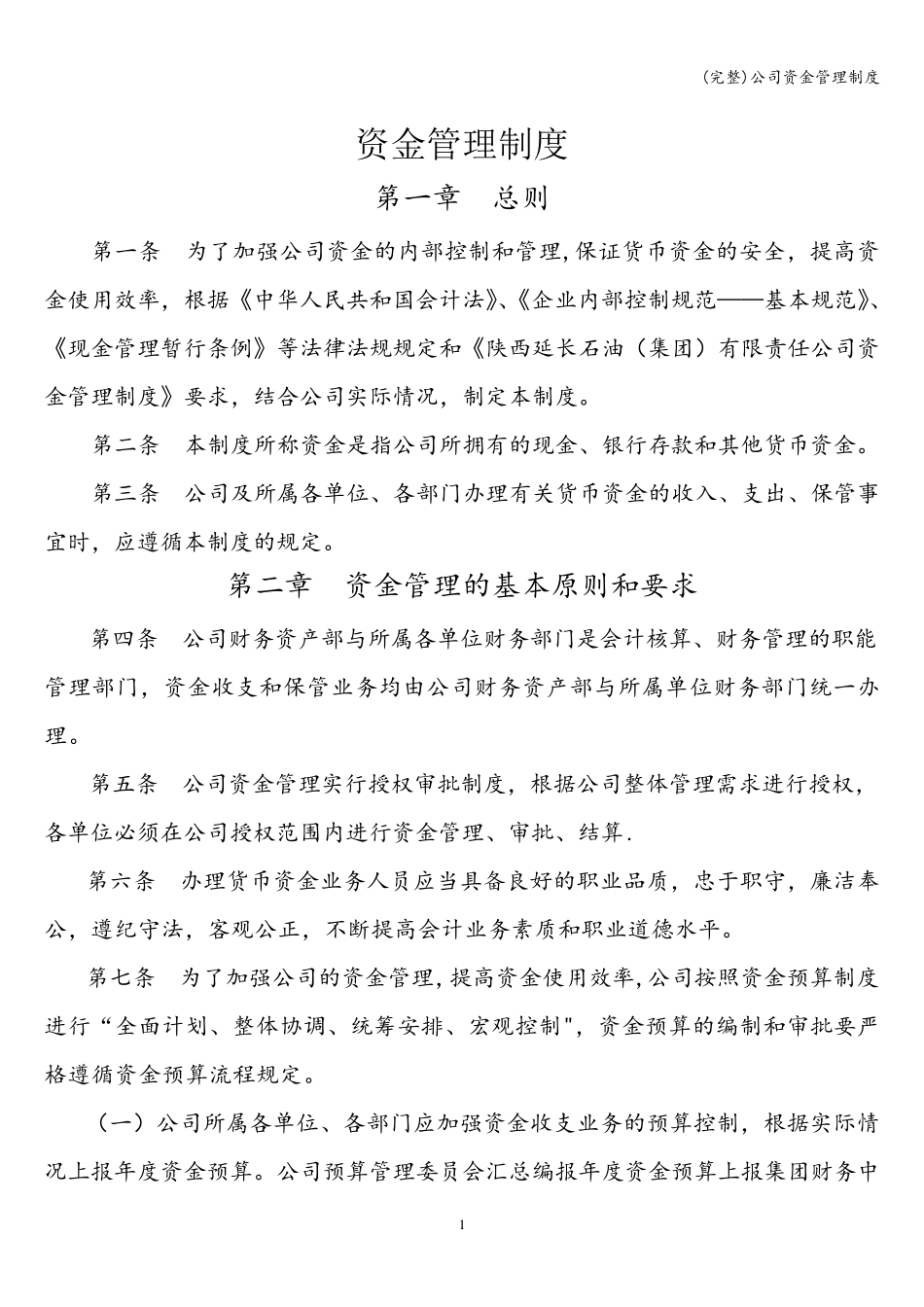 公司资金管理制度_第1页