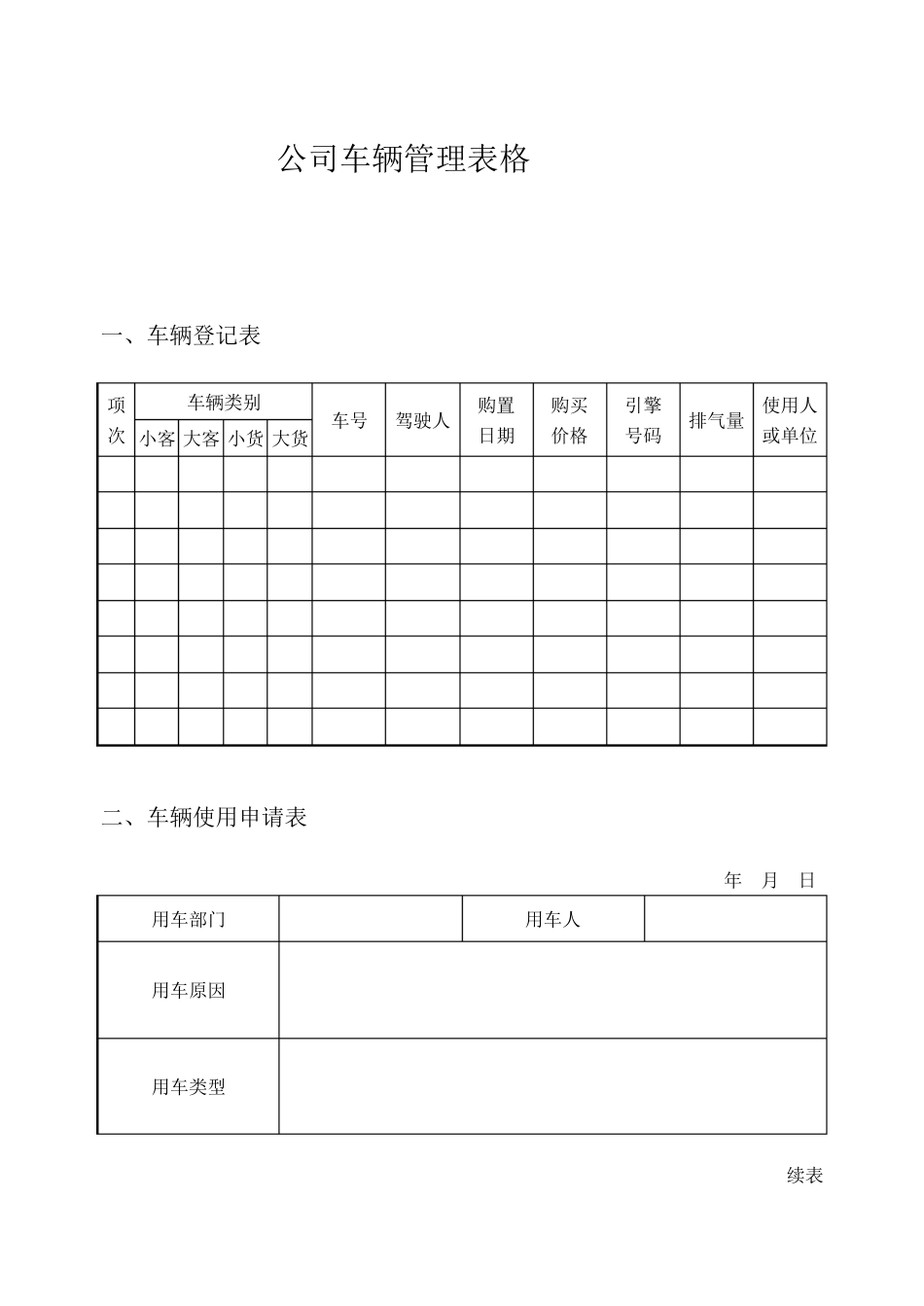 公司车辆管理表格_第1页