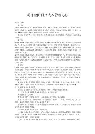 公司预算管理办法