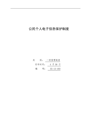 公民个人电子信息保护制度