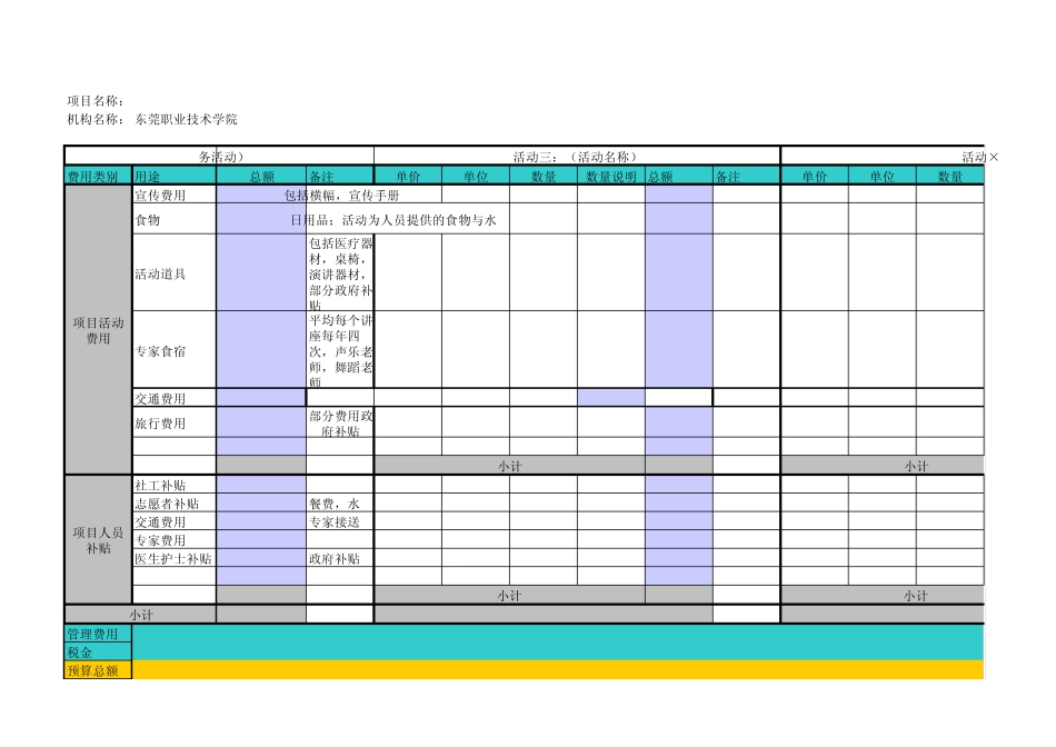 公益创投预算表_第3页