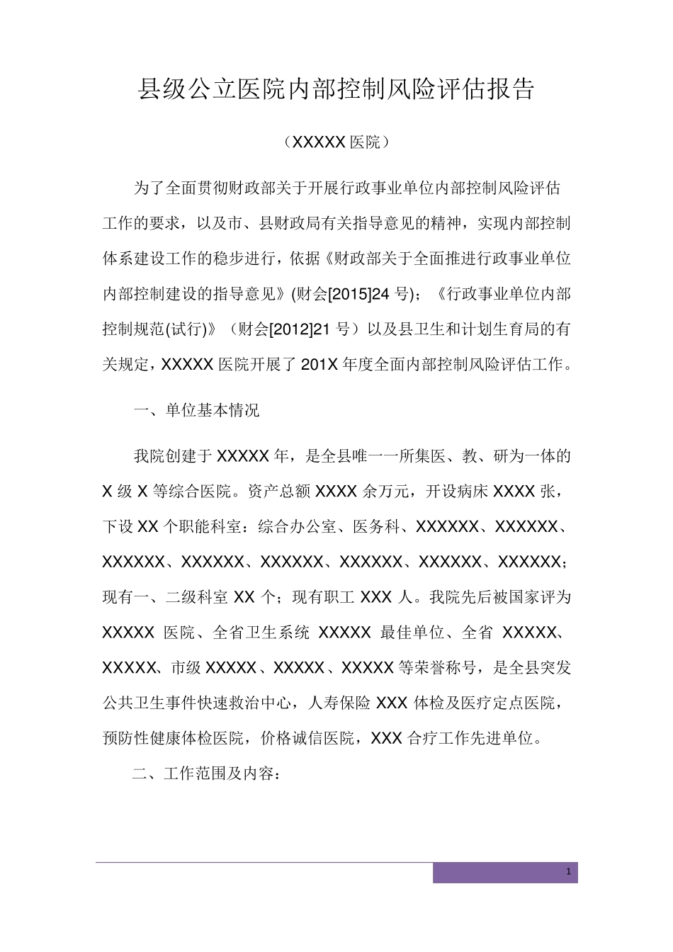 公立医院风险评估报告_第1页