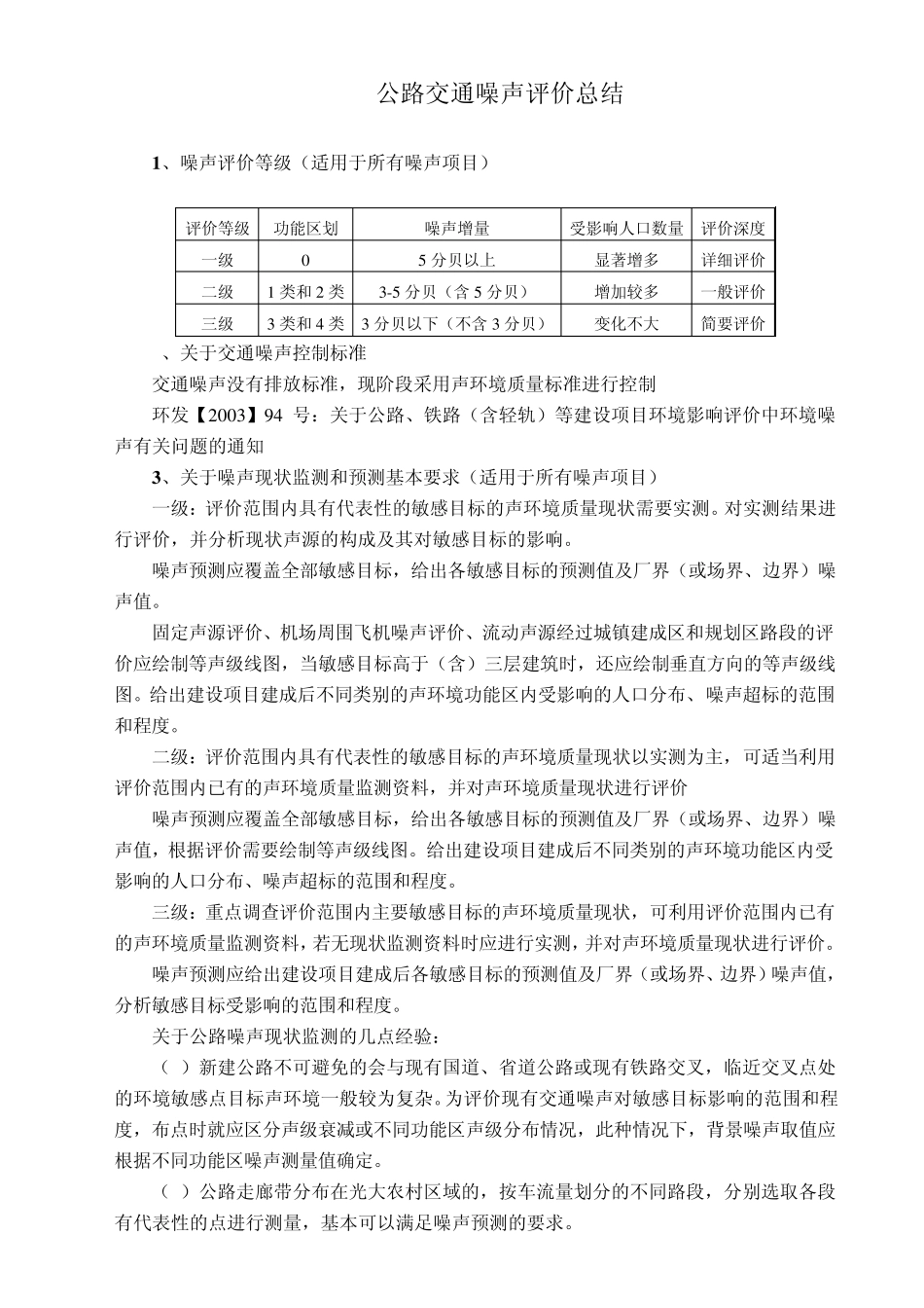 公路交通噪声评价总结(一点个人体会)_第1页