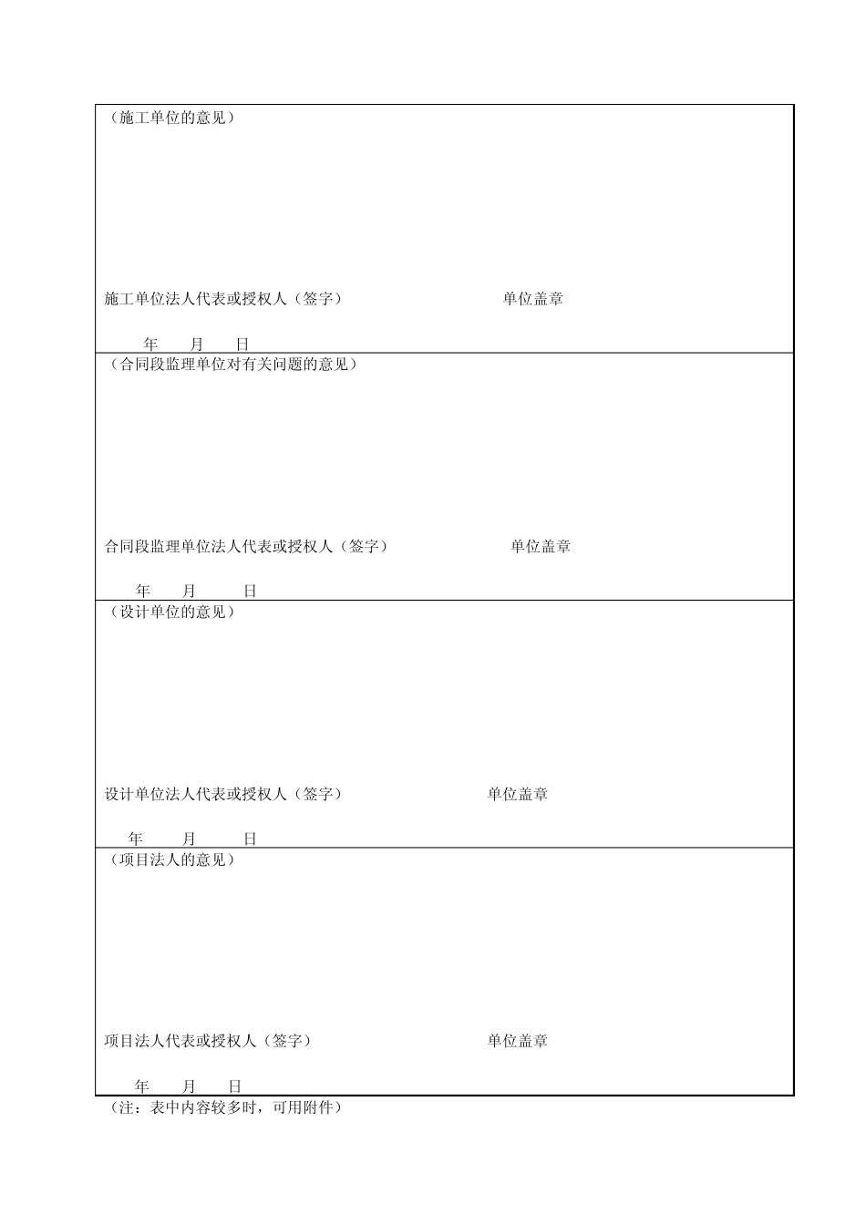公路工程(合同段)竣(交)工验收表格_第2页