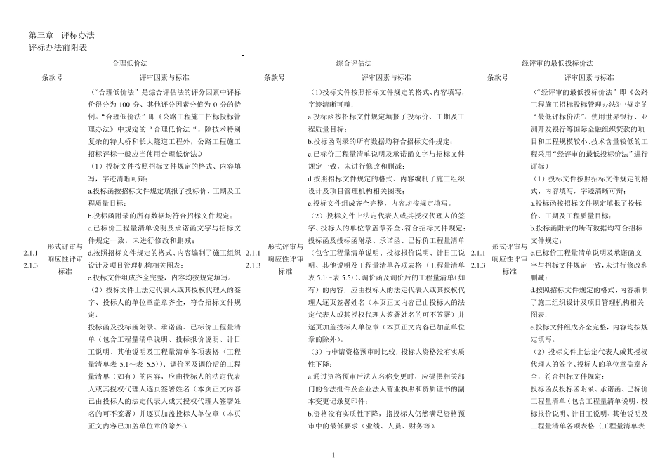 公路工程标准施工招标文件(第三章评标办法)_第1页