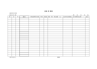 公路工程概预算常用表格