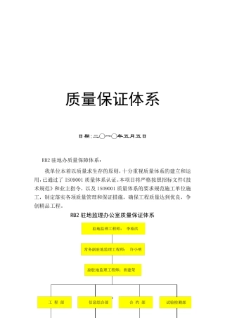 公路工程监理公司质量保证体系