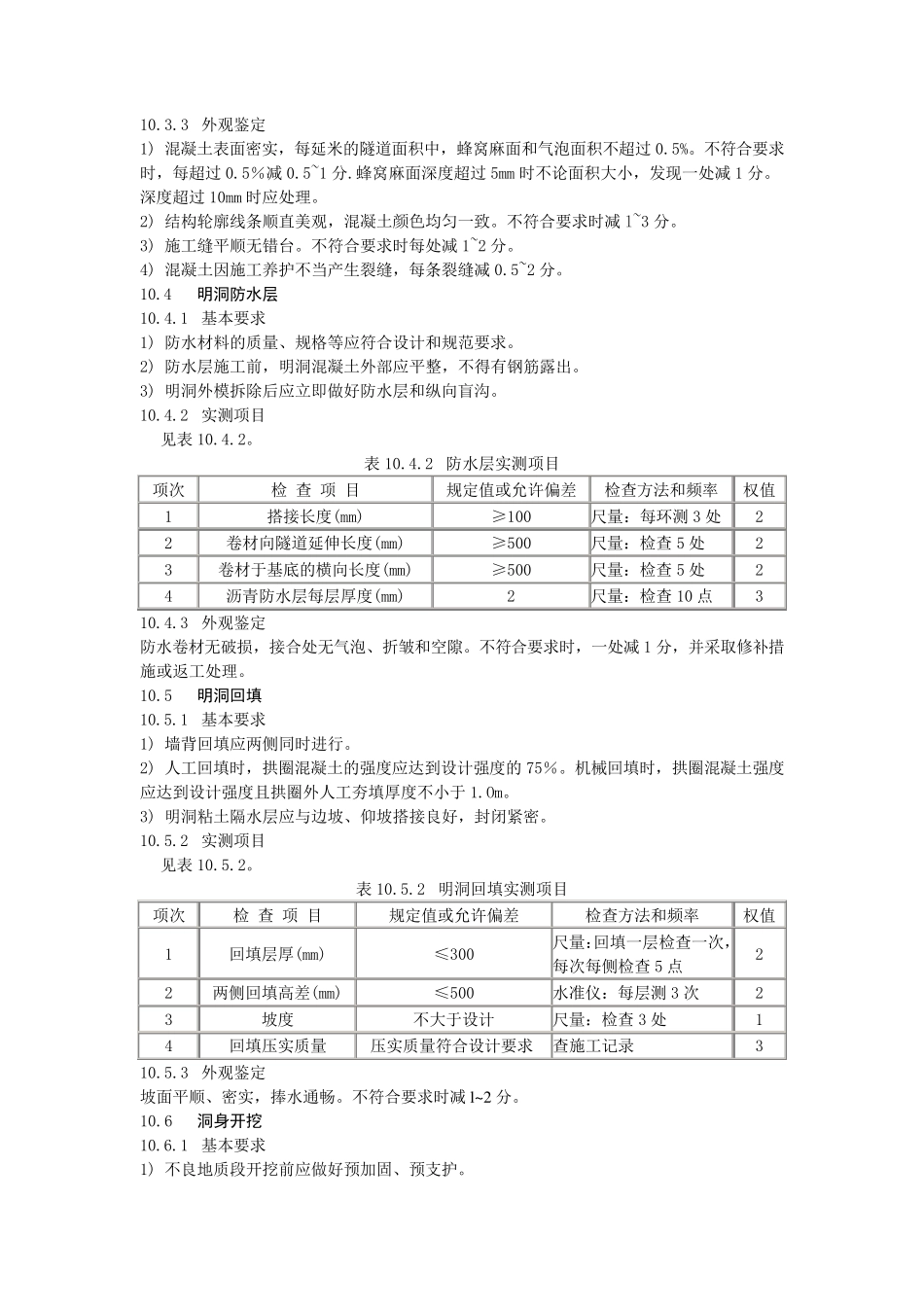 公路工程质量检验评定标准(JTGF8012004)隧道部分_第3页