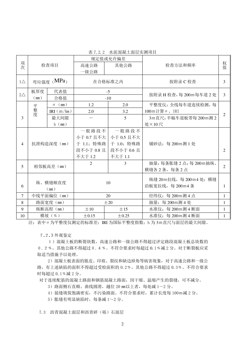 公路工程质量检验评定标准7路面工程_第2页