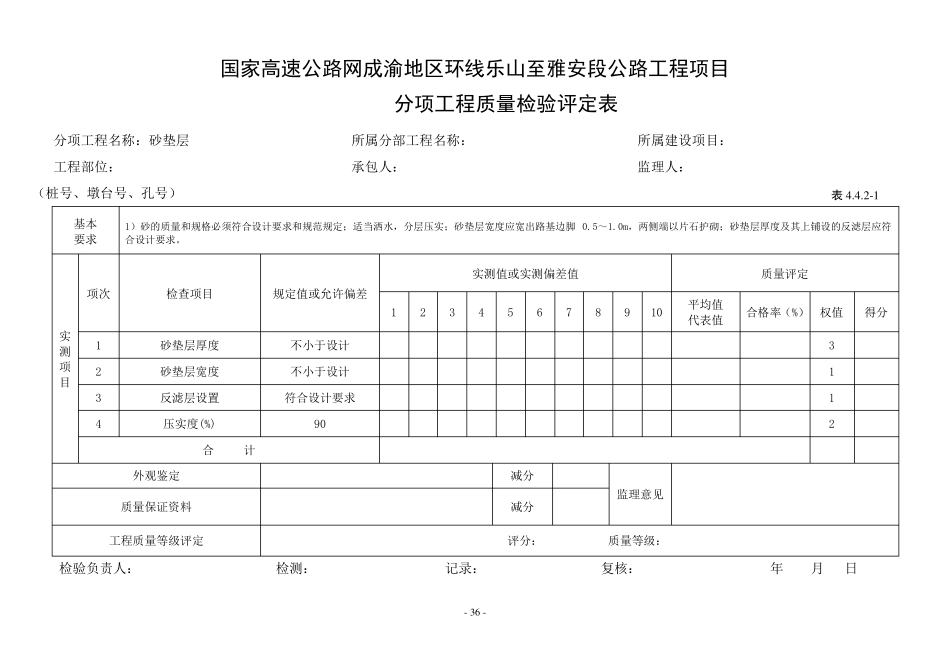公路工程质量检验评定表路基工程_第3页