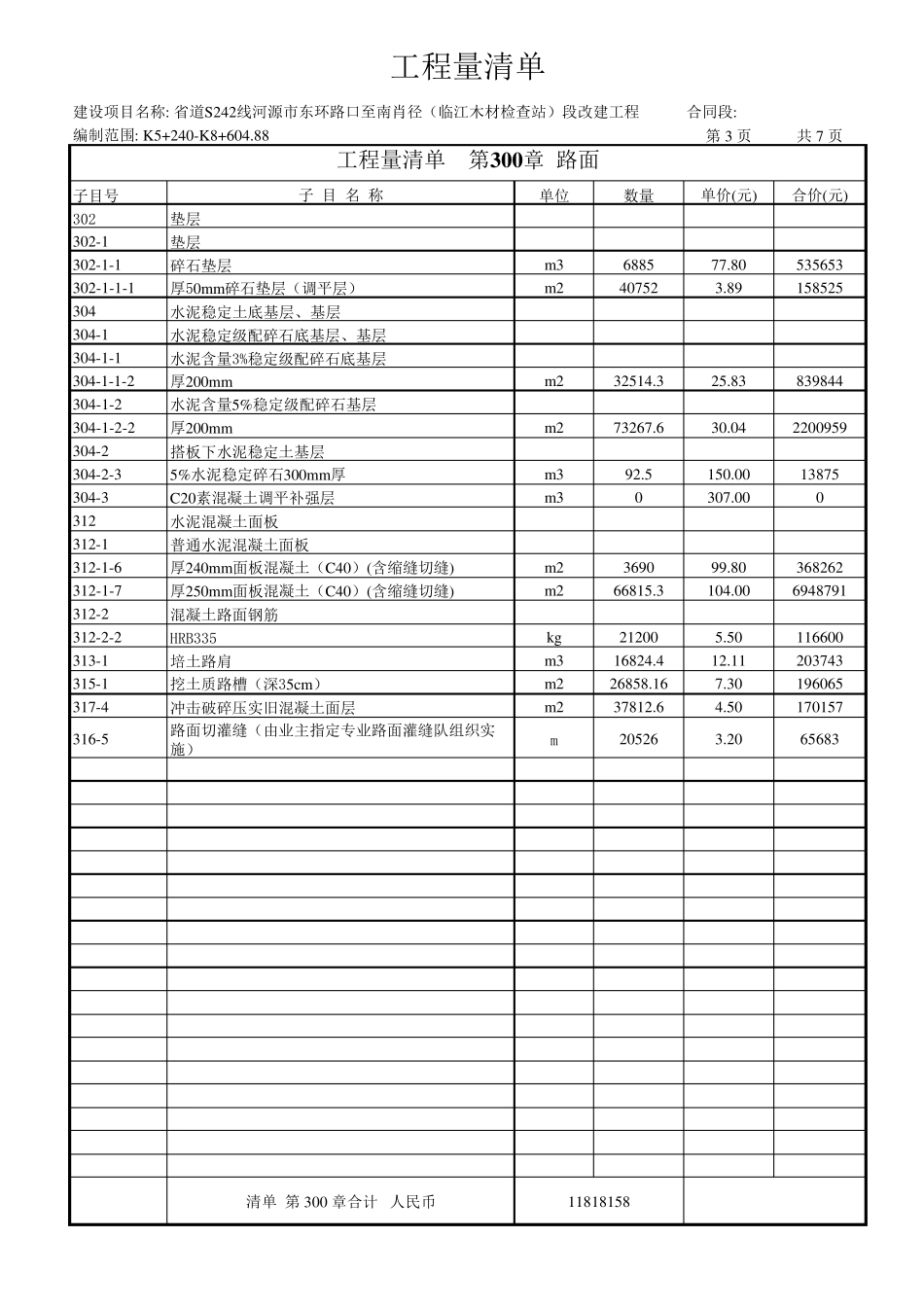 公路工程量清单_第3页